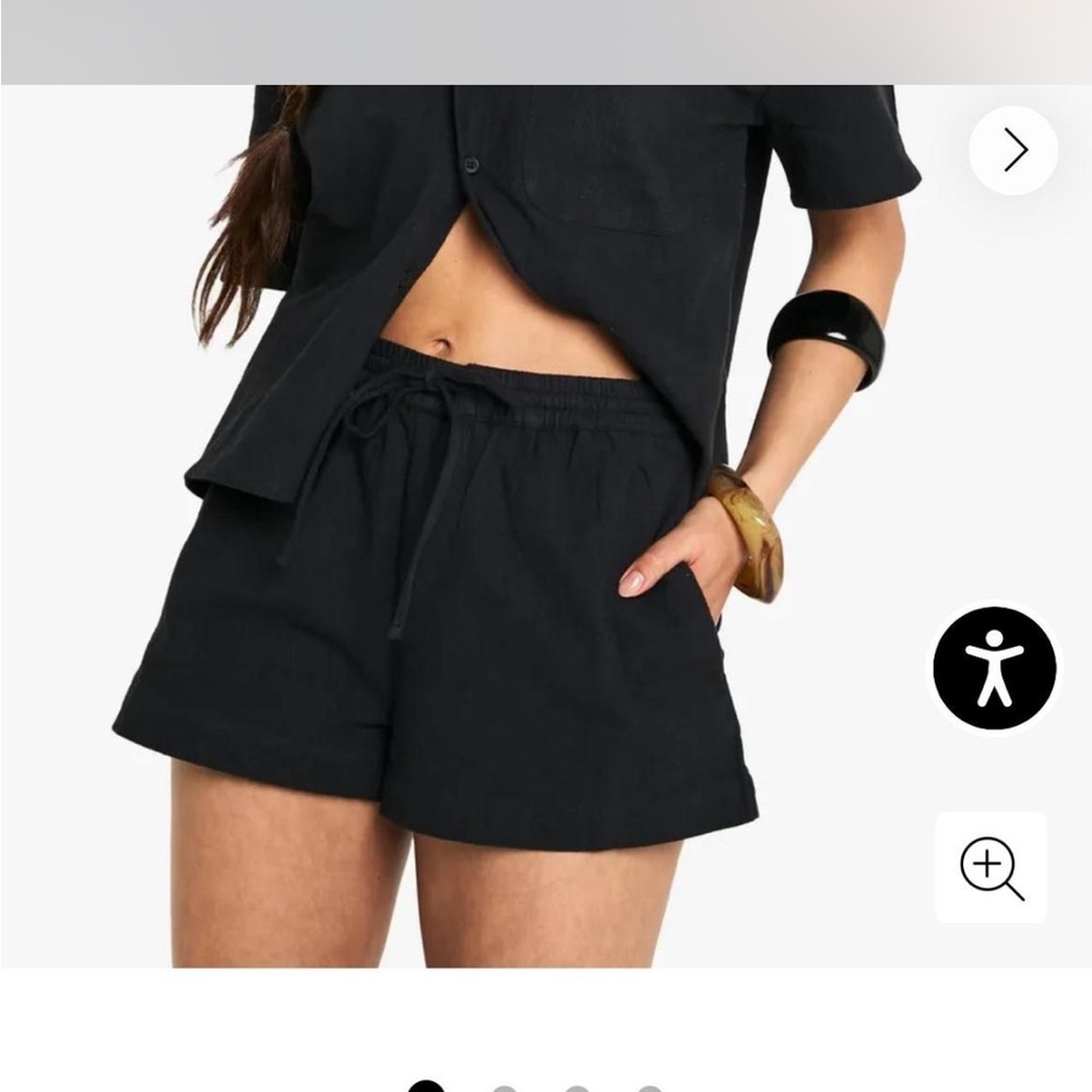 Black Linen Shorts
